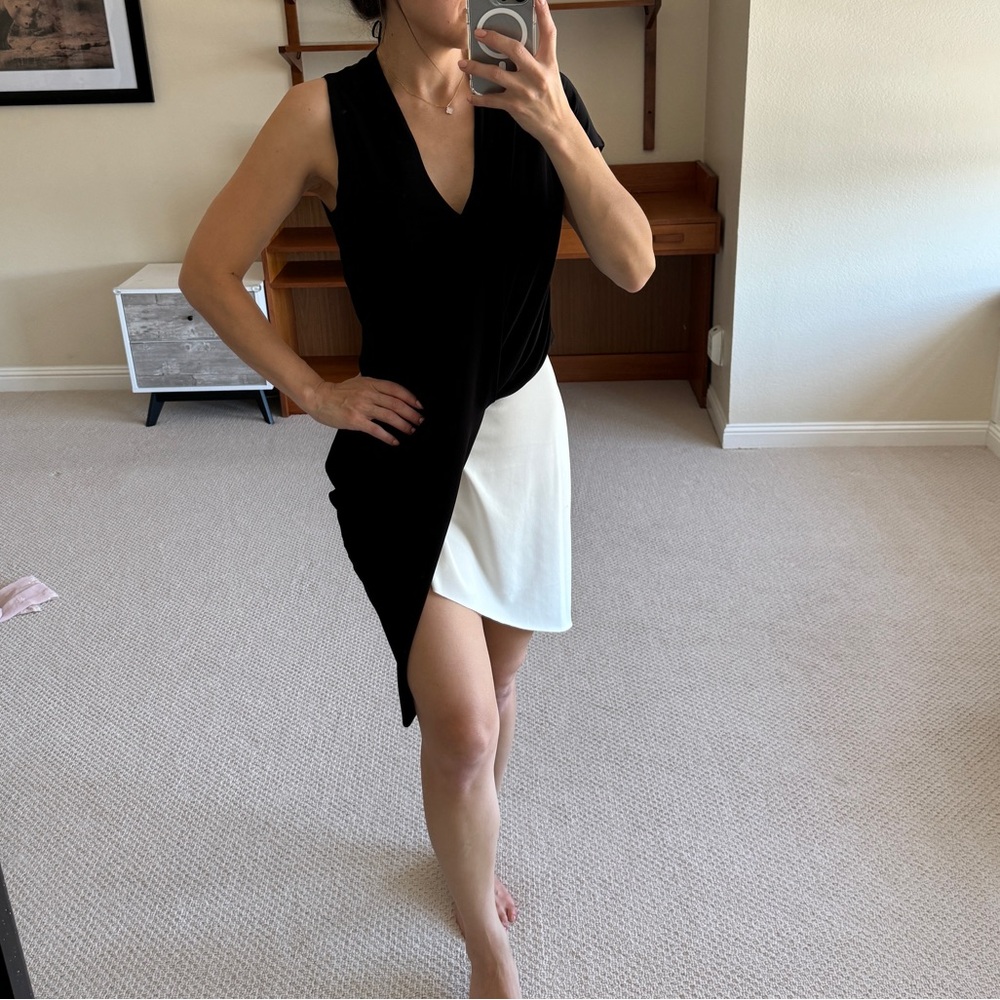 Zara Asymmetrical Contrast Dress